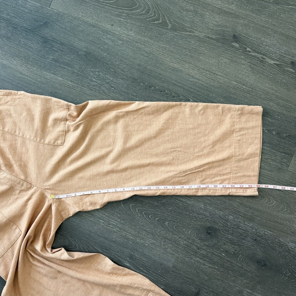 J Jill Purejill Linen Cotton Blend Wide Leg Cropped Pants Large Coastal Resort - Picture 7 of 10